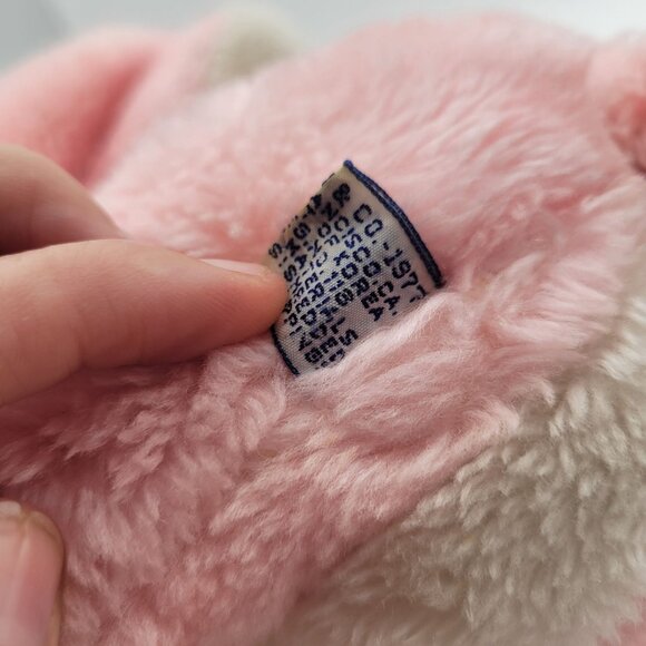 Dakin Pink Elephant Plush Vintage 1977 Rattle Chime Baby Stuffed Toy Floppy Ears - Picture 11 of 11